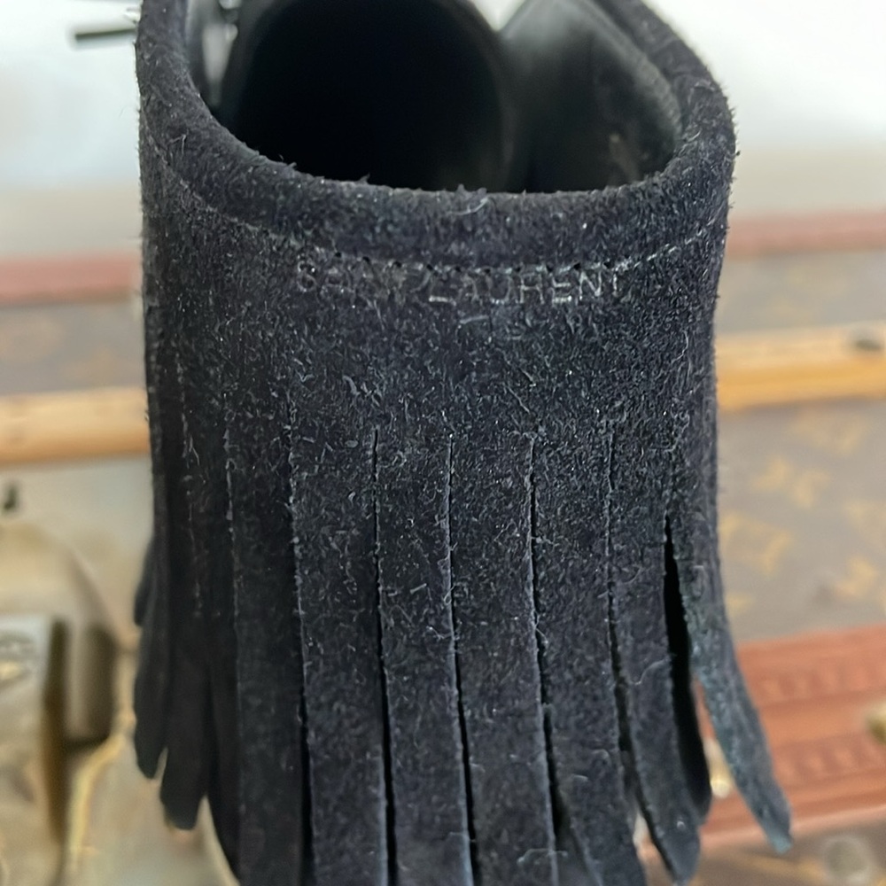 Saint Laurent Moccasin Ankle Booties Black Size 40 - Picture 8 of 11